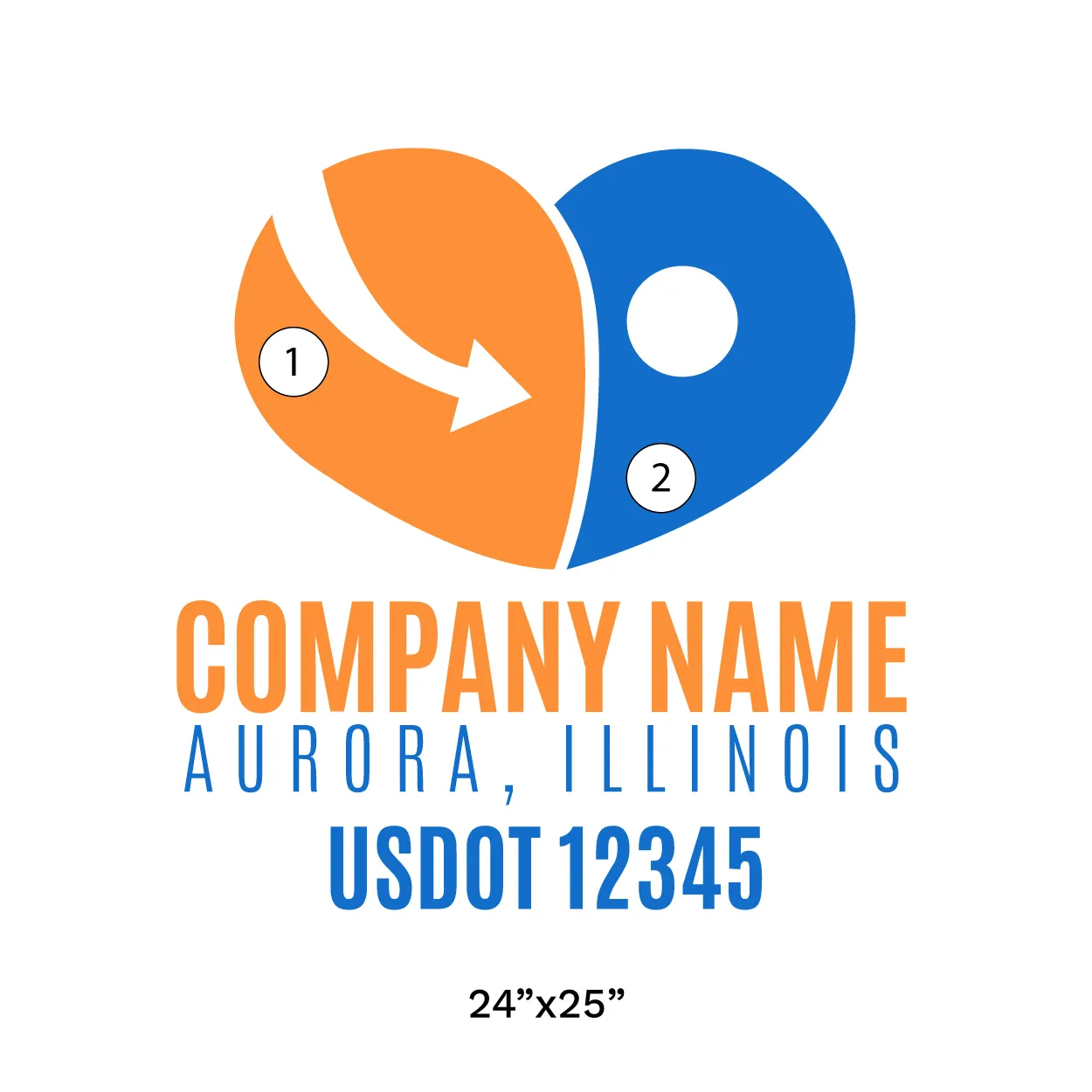 Company Name Truck Door Decal (USDOT), 2 Pack