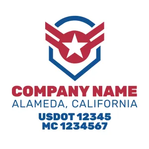 Company Name Truck Door Decal (USDOT), 2 Pack
