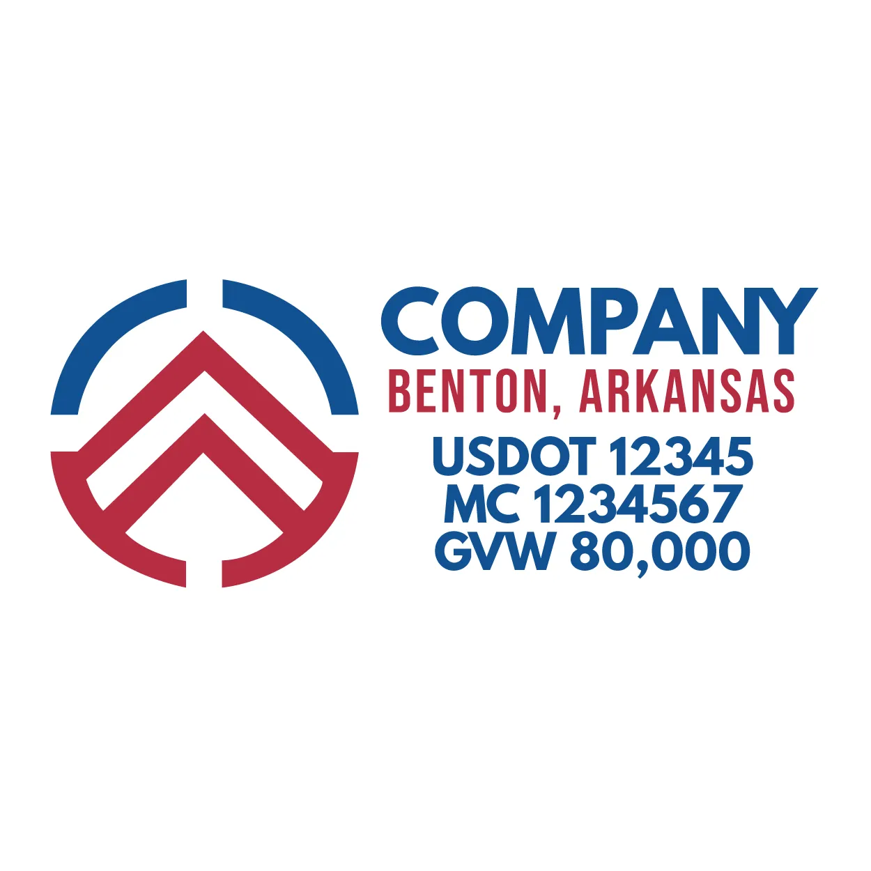 Company Name Truck Door Decal (USDOT), 2 Pack