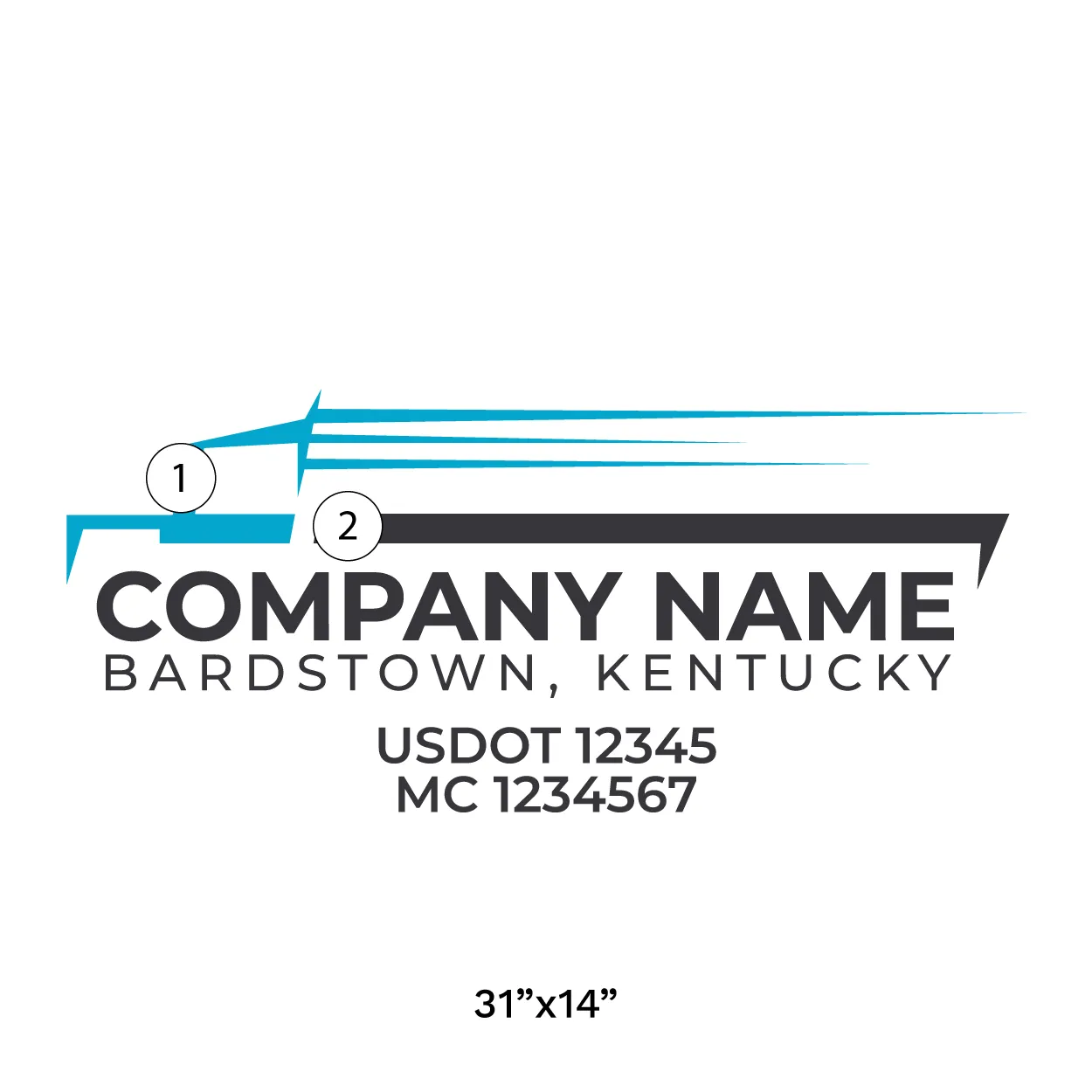 Company Name Truck Door Decal (USDOT), 2 Pack