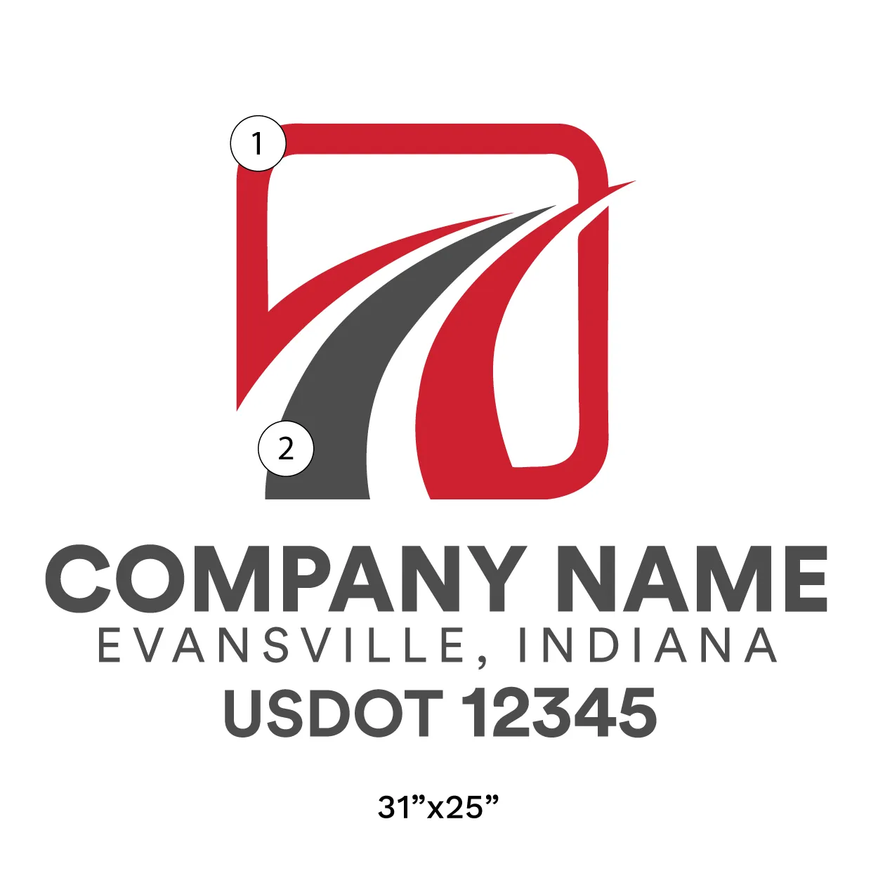 Company Name Truck Door Decal (USDOT), 2 Pack