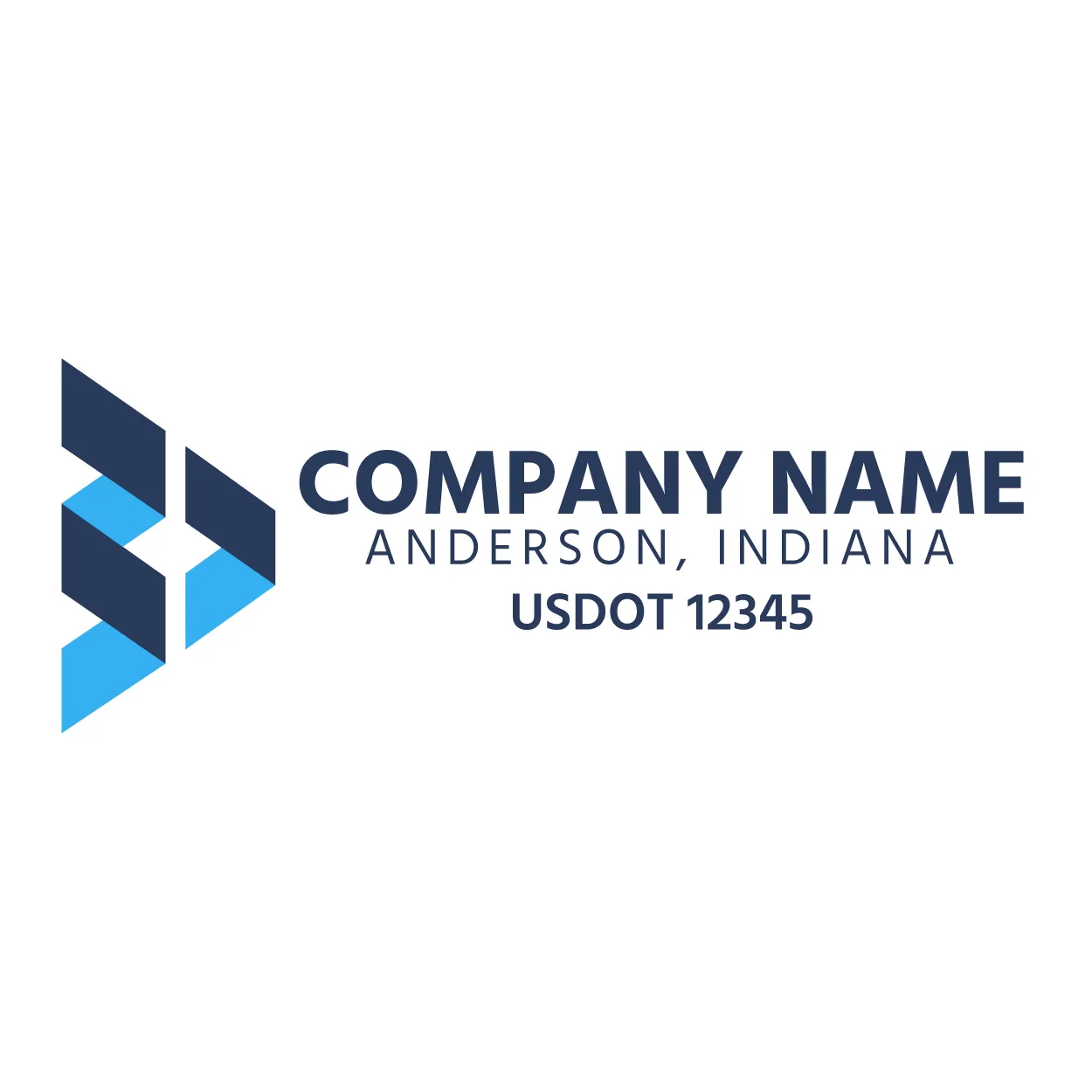 Company Name Truck Door Decal (USDOT), 2 Pack