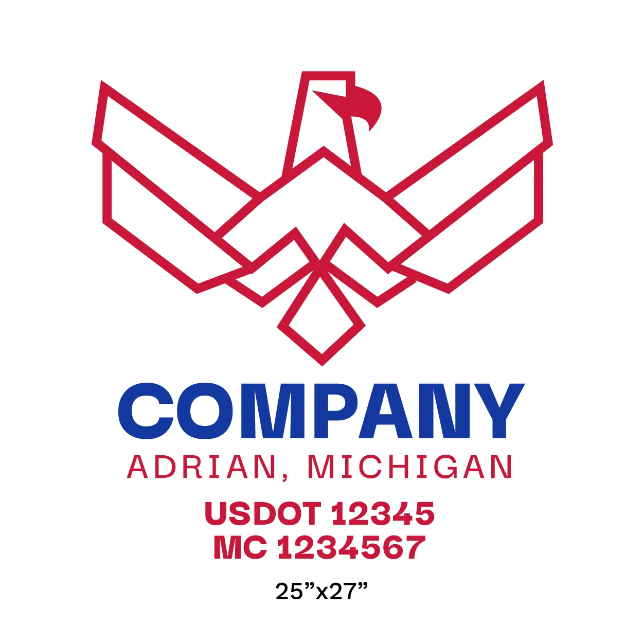 Company Name Truck Door Decal (USDOT), 2 Pack