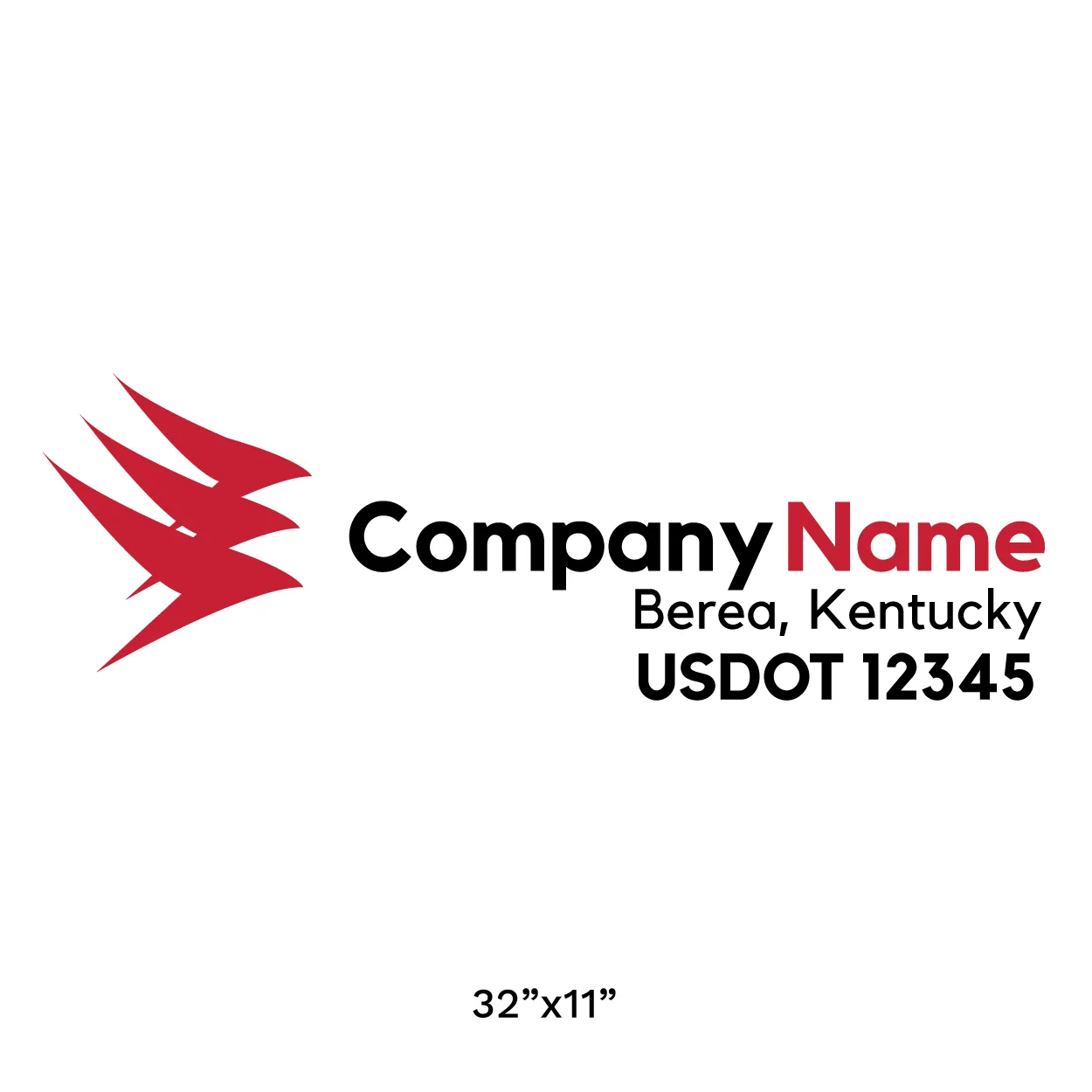 Company Name Truck Door Decal (USDOT), 2 Pack