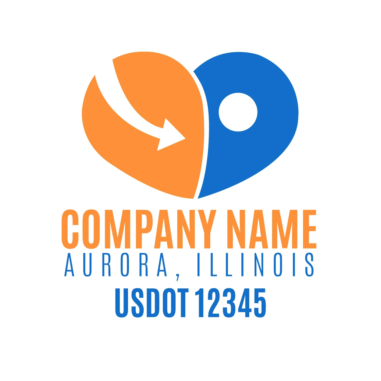 Company Name Truck Door Decal (USDOT), 2 Pack