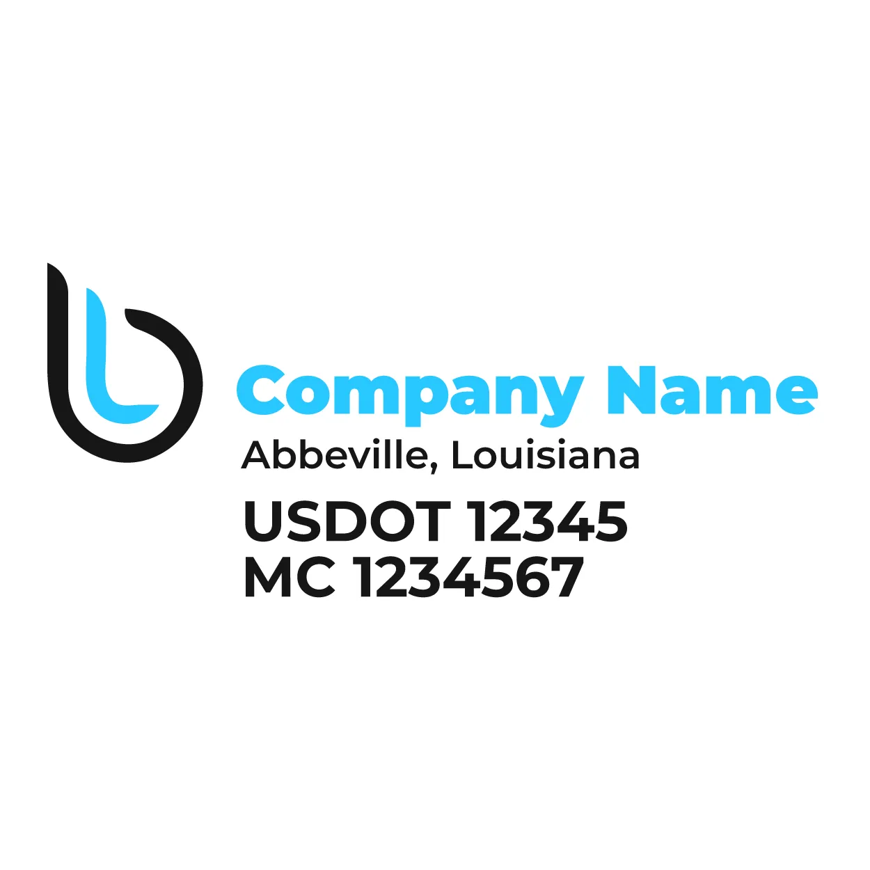 Company Name Truck Door Decal (USDOT), 2 Pack