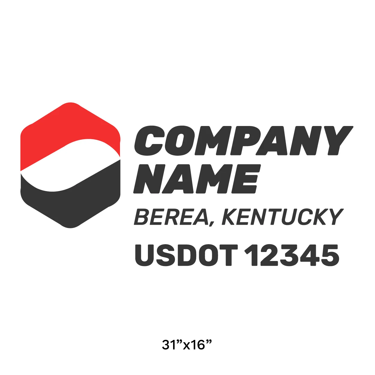 Company Name Truck Door Decal (USDOT), 2 Pack