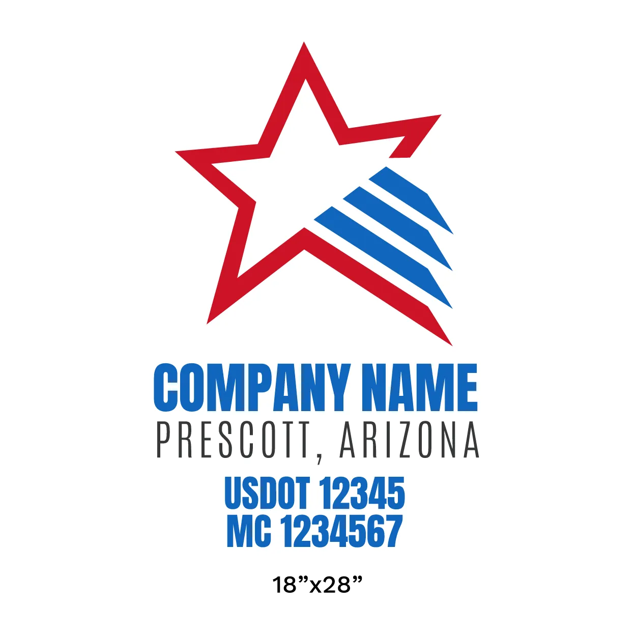 Company Name Truck Door Decal (USDOT), 2 Pack