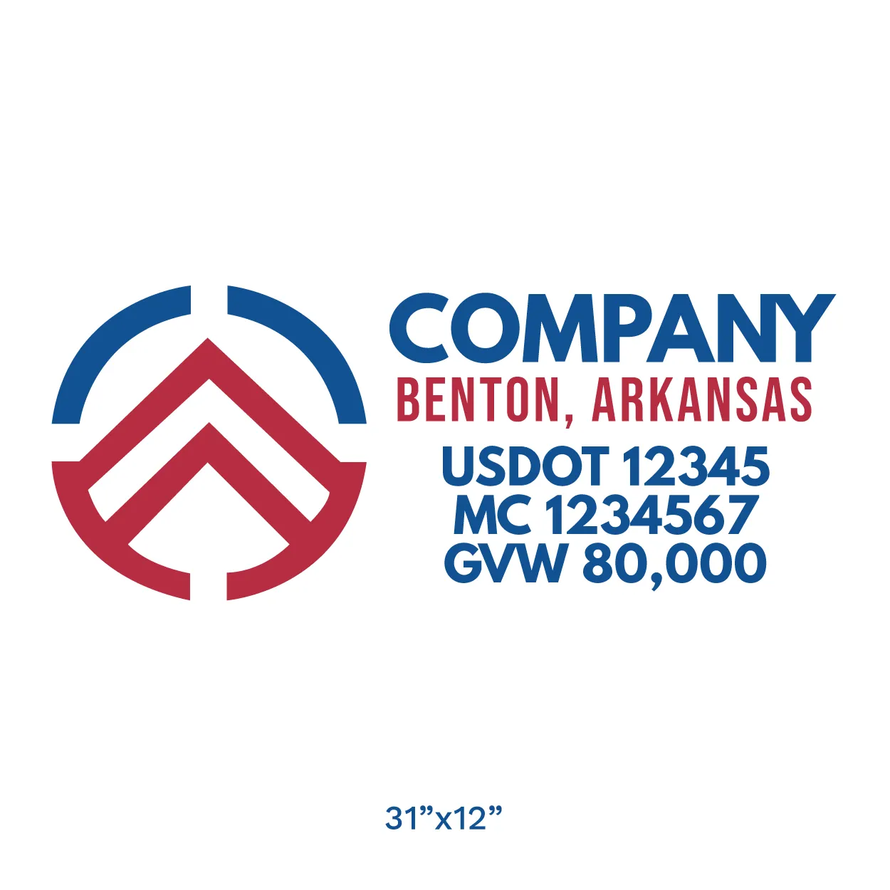 Company Name Truck Door Decal (USDOT), 2 Pack