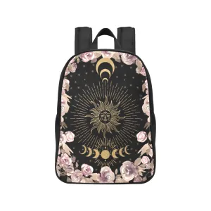 Cottagecore Backpack, Pale Roses Bookbag (Select Size), Moon Phases School bag, Witchy bag