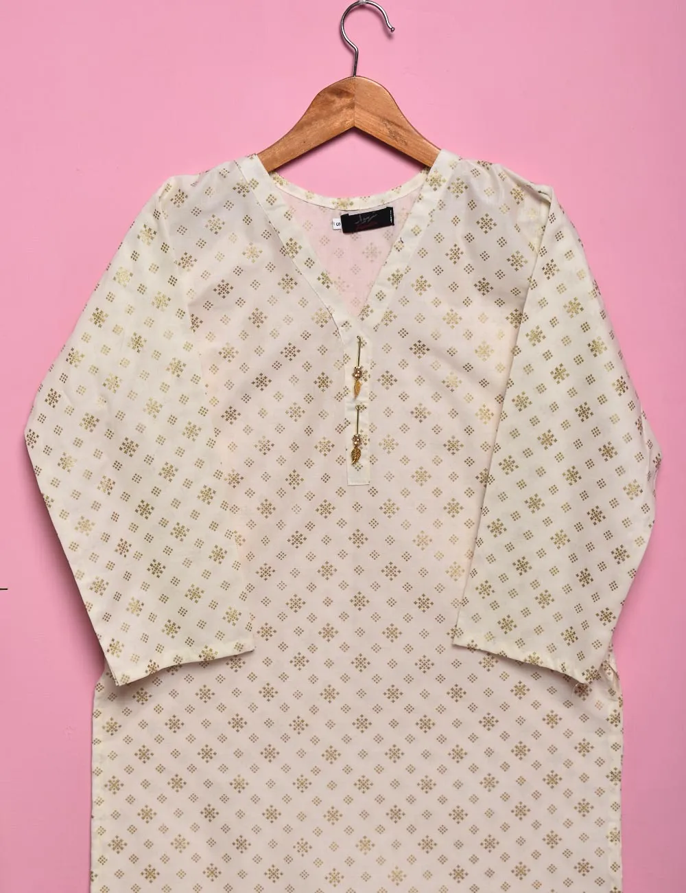Cotton Printed Stitched Kurti - Rejuve (TS-020B-Cream)