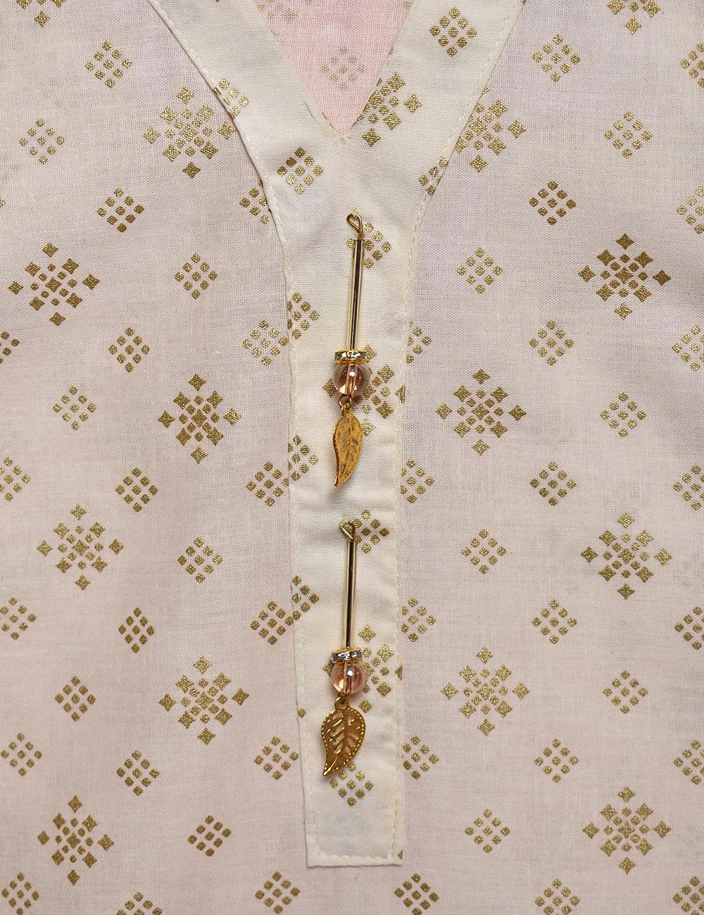 Cotton Printed Stitched Kurti - Rejuve (TS-020B-Cream)