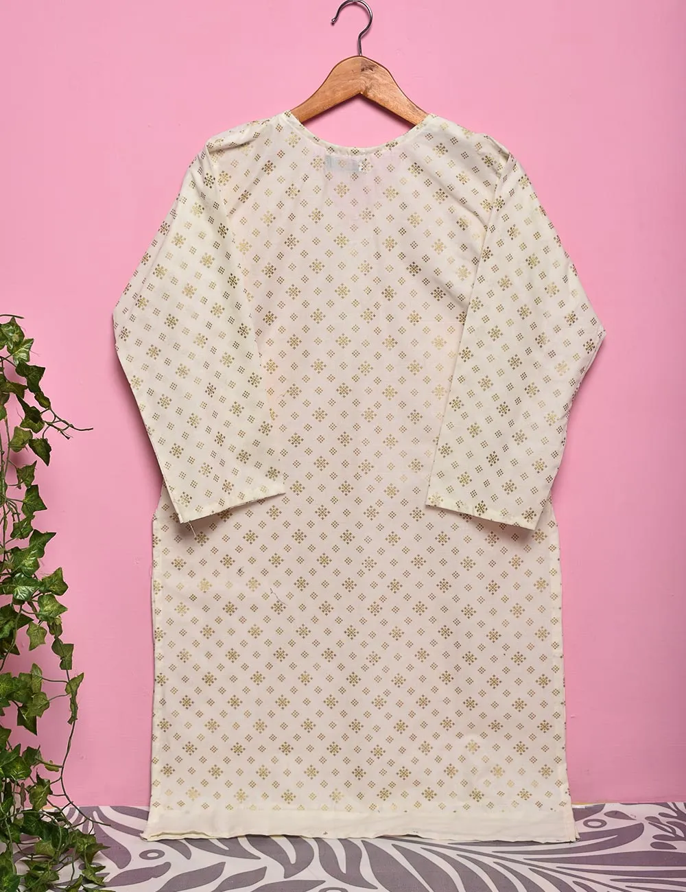 Cotton Printed Stitched Kurti - Rejuve (TS-020B-Cream)