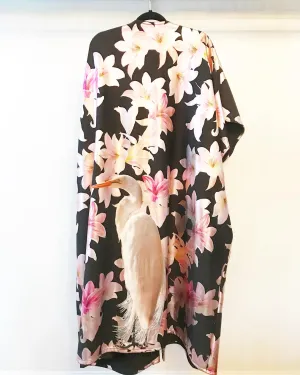 Crane and Flowers Caftan
