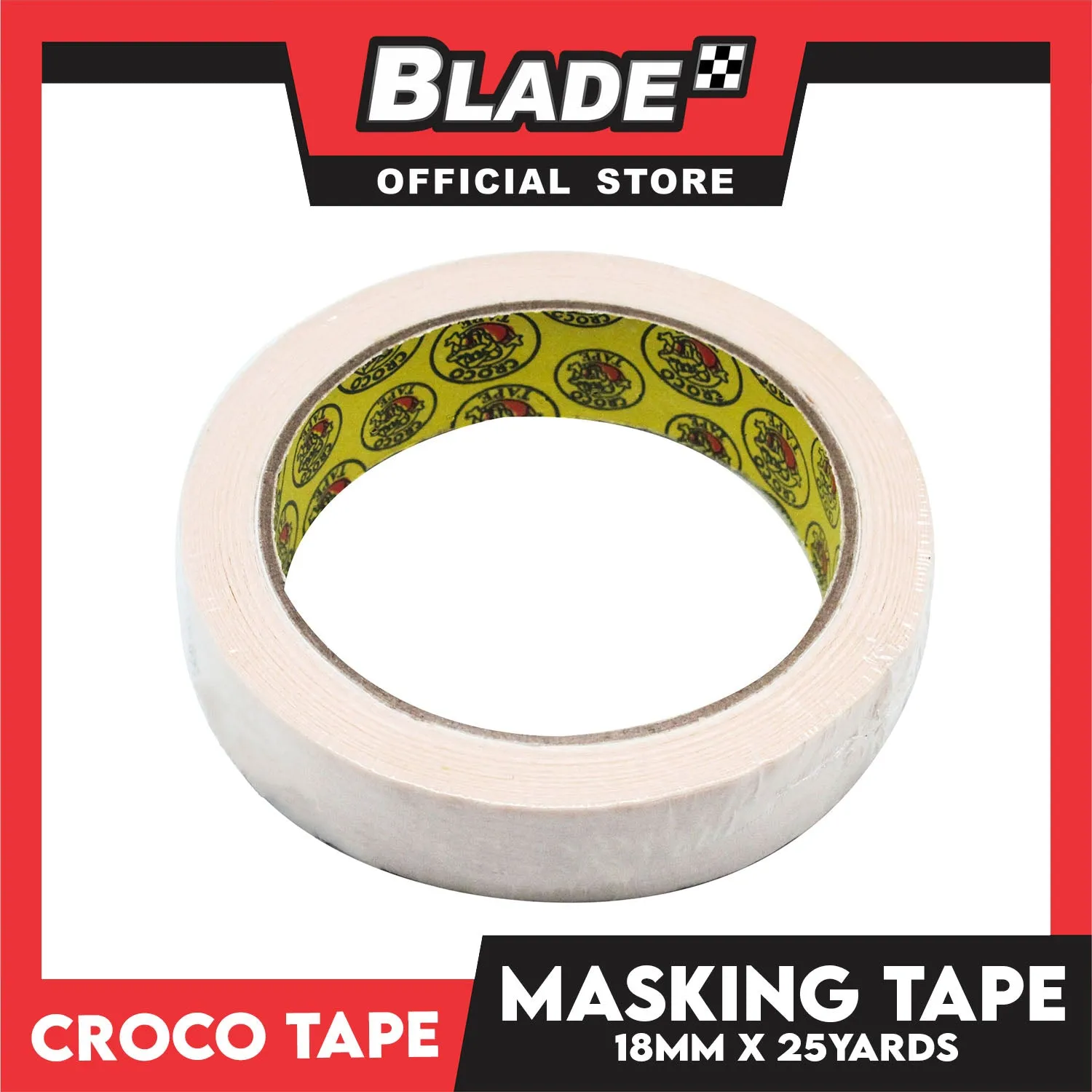 Croco Tape Masking Tape 18mm x 25yards (Beige) General Purpose for Home and Office use