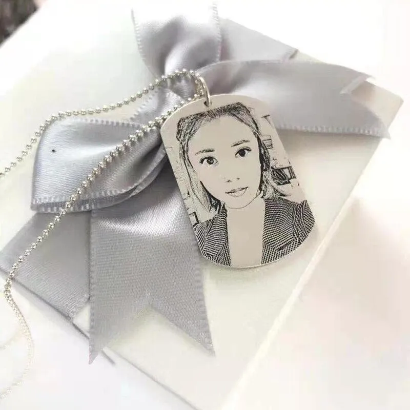 Custom Engraved Photo Picture Necklace