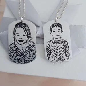 Custom Engraved Photo Picture Necklace