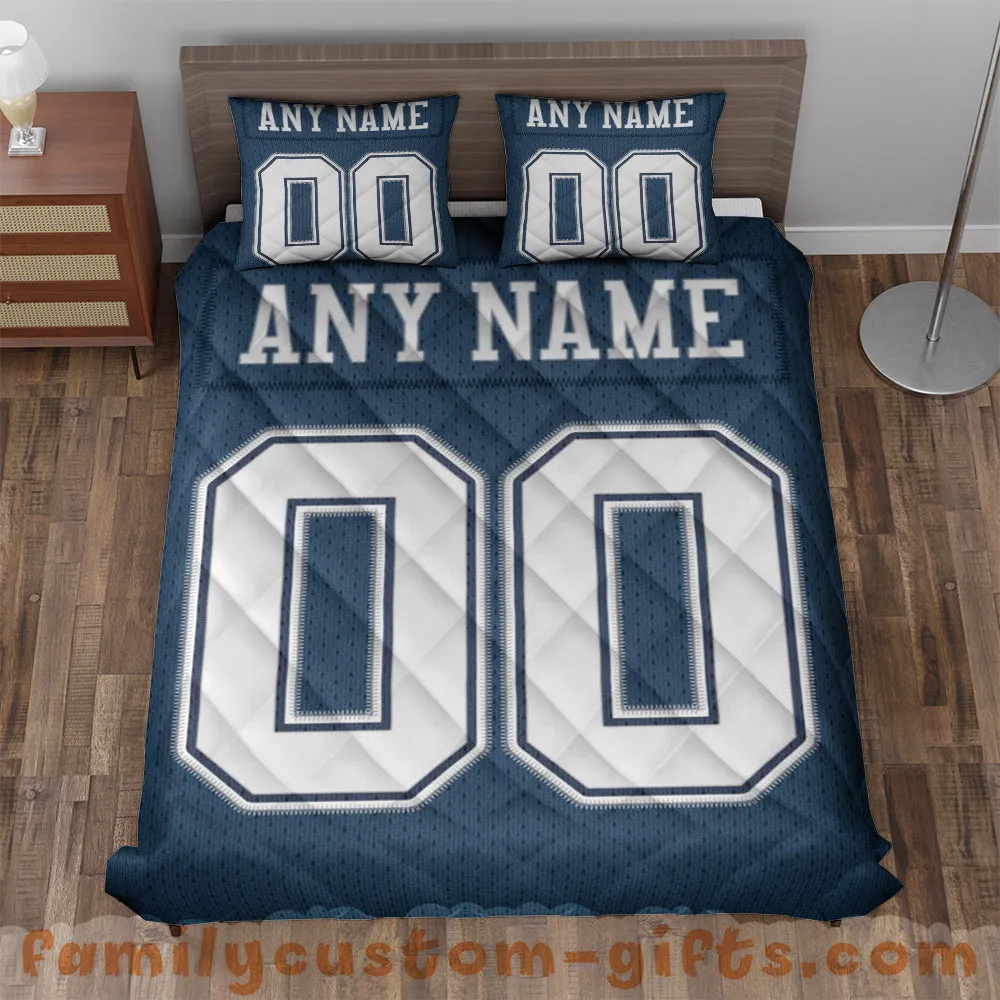 Custom Quilt Sets Dallas Jersey Personalized Football Premium Quilt Bedding for Boys Girls Men Women