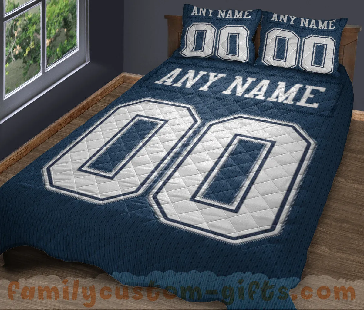 Custom Quilt Sets Dallas Jersey Personalized Football Premium Quilt Bedding for Boys Girls Men Women