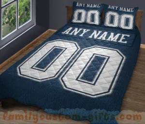 Custom Quilt Sets Dallas Jersey Personalized Football Premium Quilt Bedding for Boys Girls Men Women