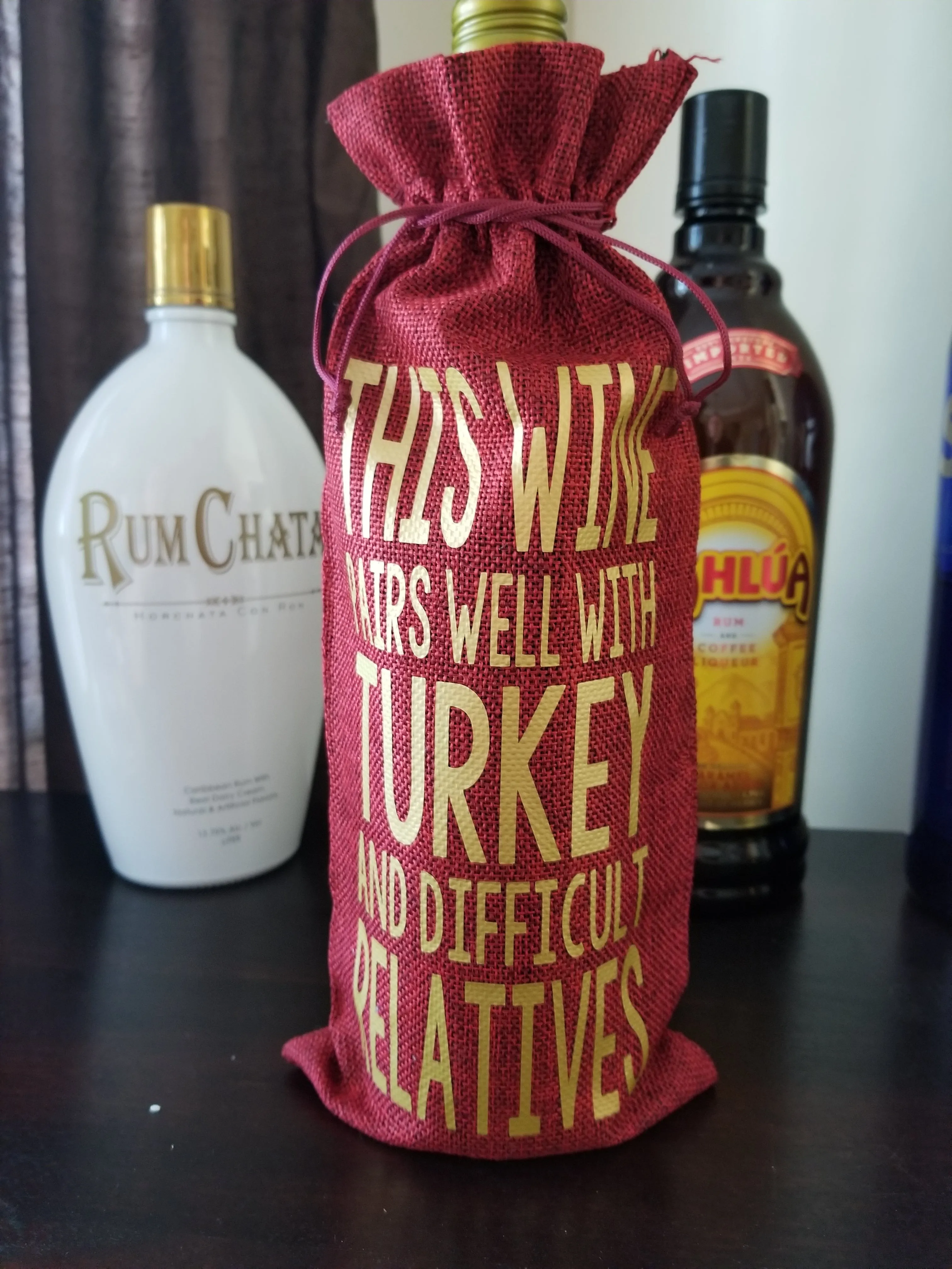 Custom/Personalized Jute Wine Bag - They should put more wine in the bottle so there's enough for two people