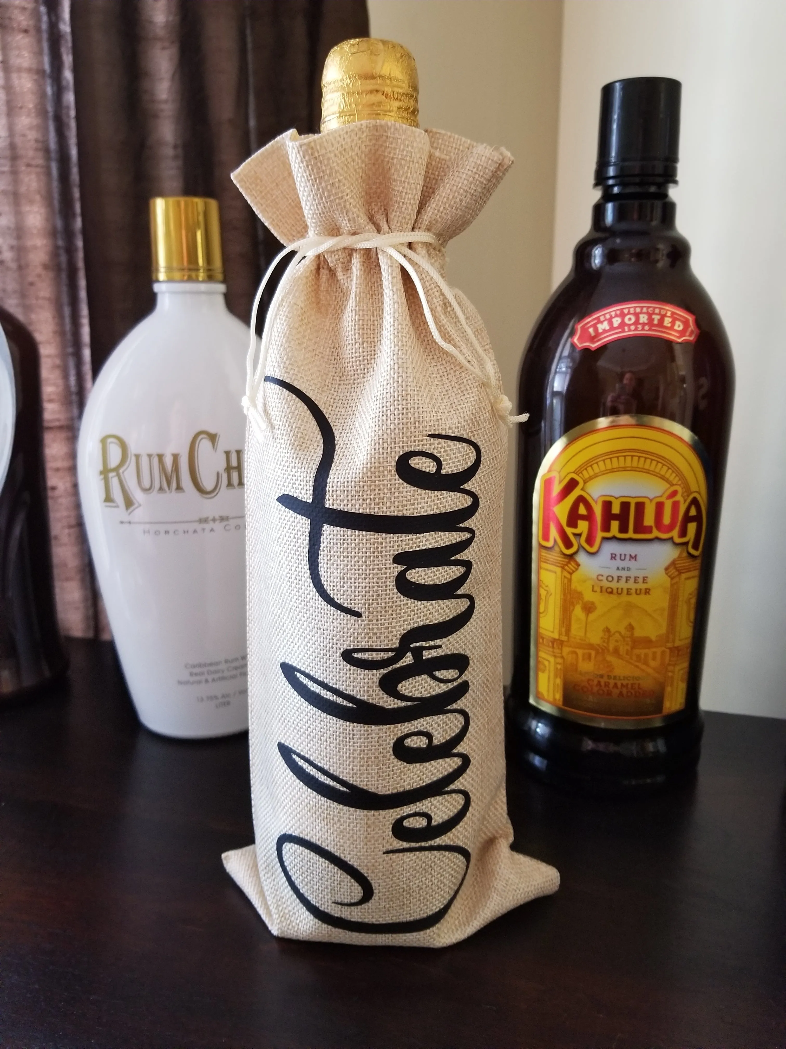 Custom/Personalized Jute Wine Bag - They should put more wine in the bottle so there's enough for two people