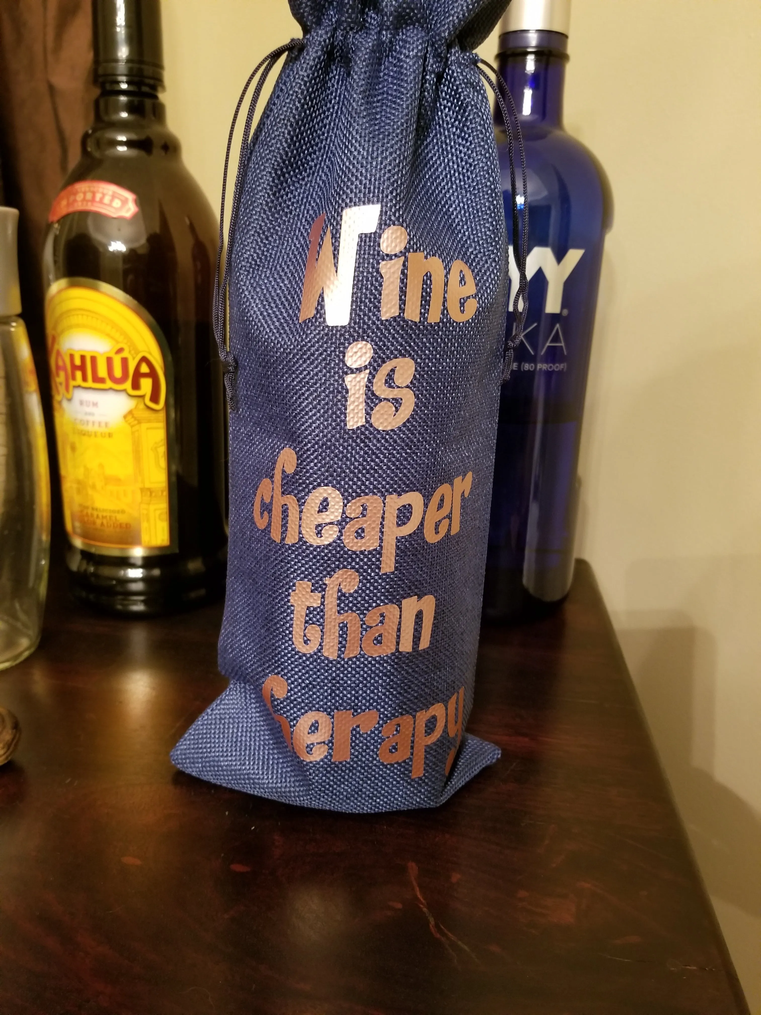 Custom/Personalized Jute Wine Bag - When wine goes in wisdom comes out