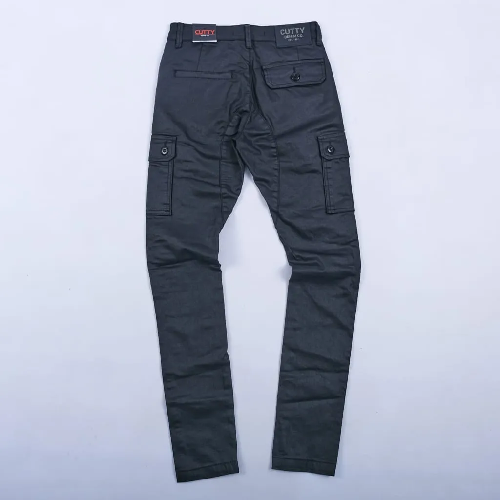 Cutty Dimian Skinny Wax Jeans Black