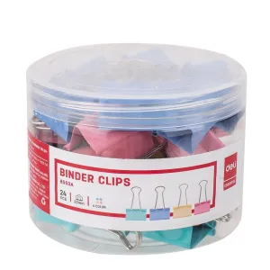 Deli Colourful Binder Clips 32mm Pack of 24 E8553