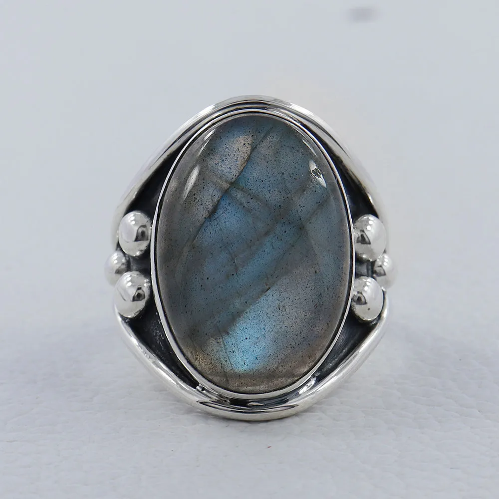 Dendritic Opal Gemstone Silver Designer Ring