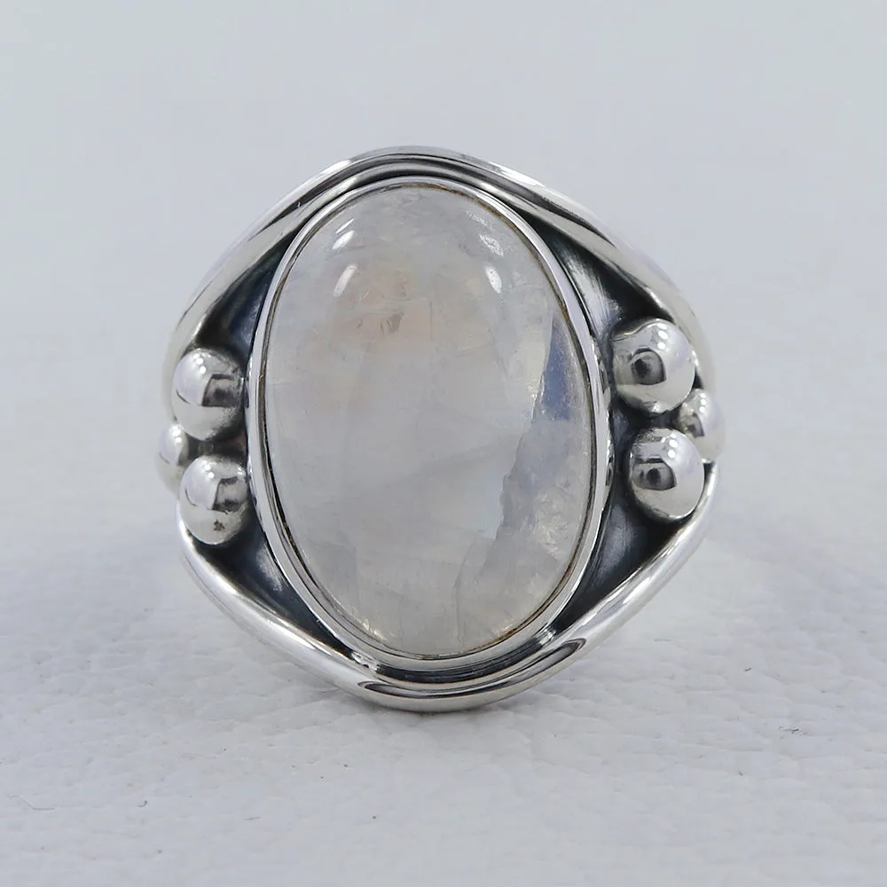Dendritic Opal Gemstone Silver Designer Ring