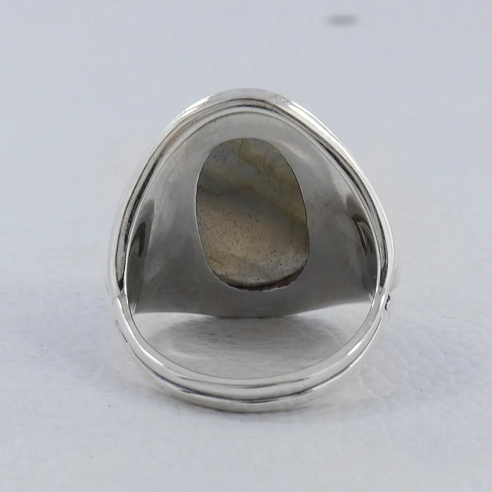 Dendritic Opal Gemstone Silver Designer Ring
