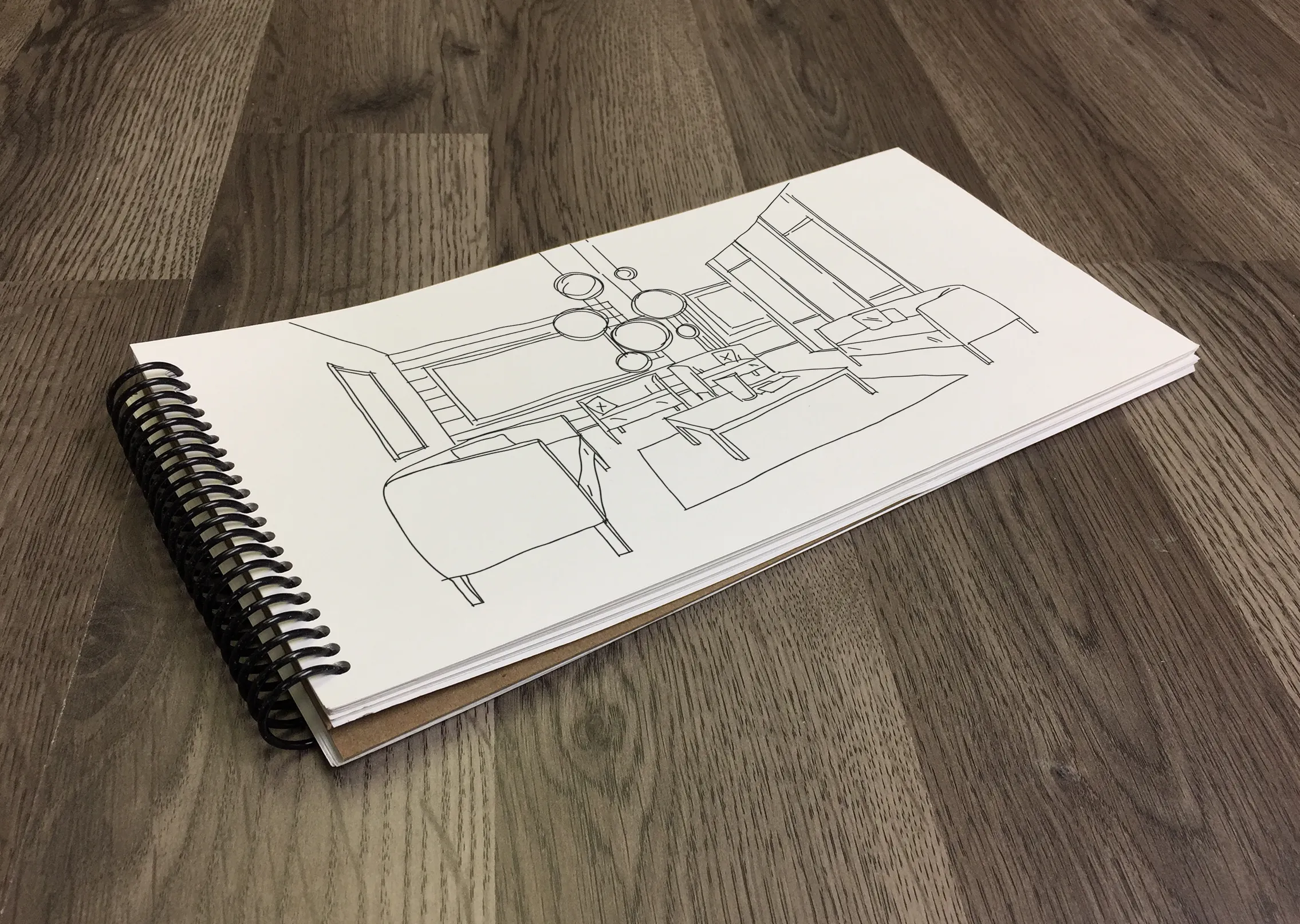 Design Ideation QUICK DRAW Drawing Book : Multi-media Paper Book. (6" x 12") SB-LS