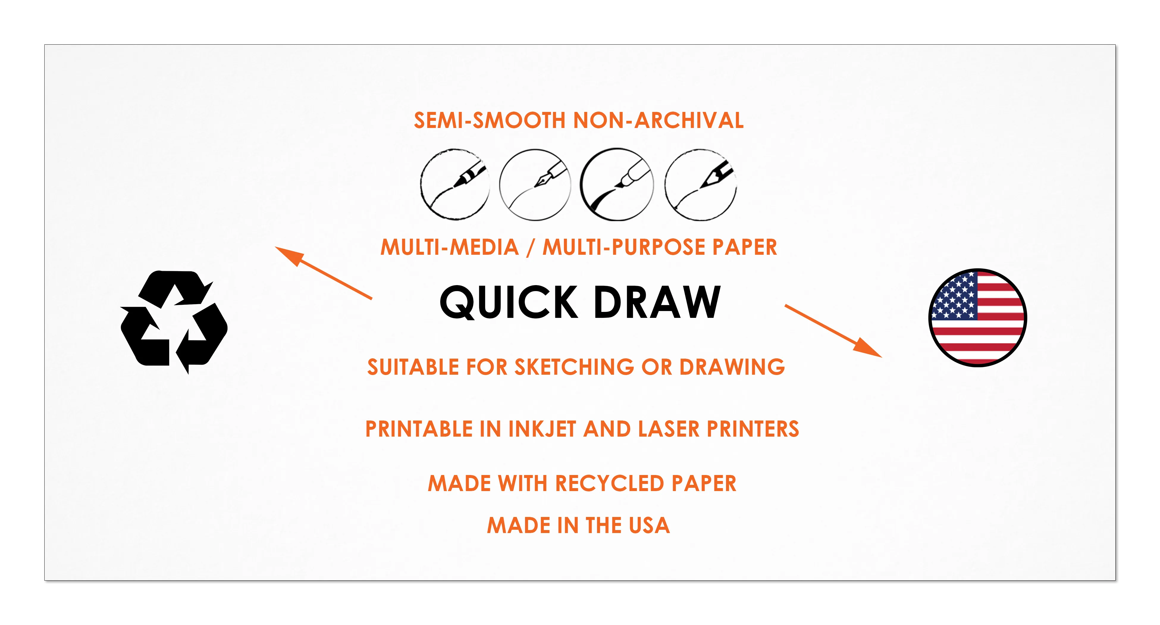Design Ideation QUICK DRAW Drawing Book : Multi-media Paper Book. (6" x 12") SB-LS