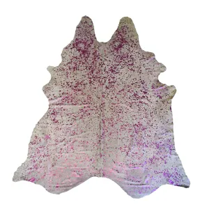 Designer Acid Washed Hide Rug - Metallic Pink