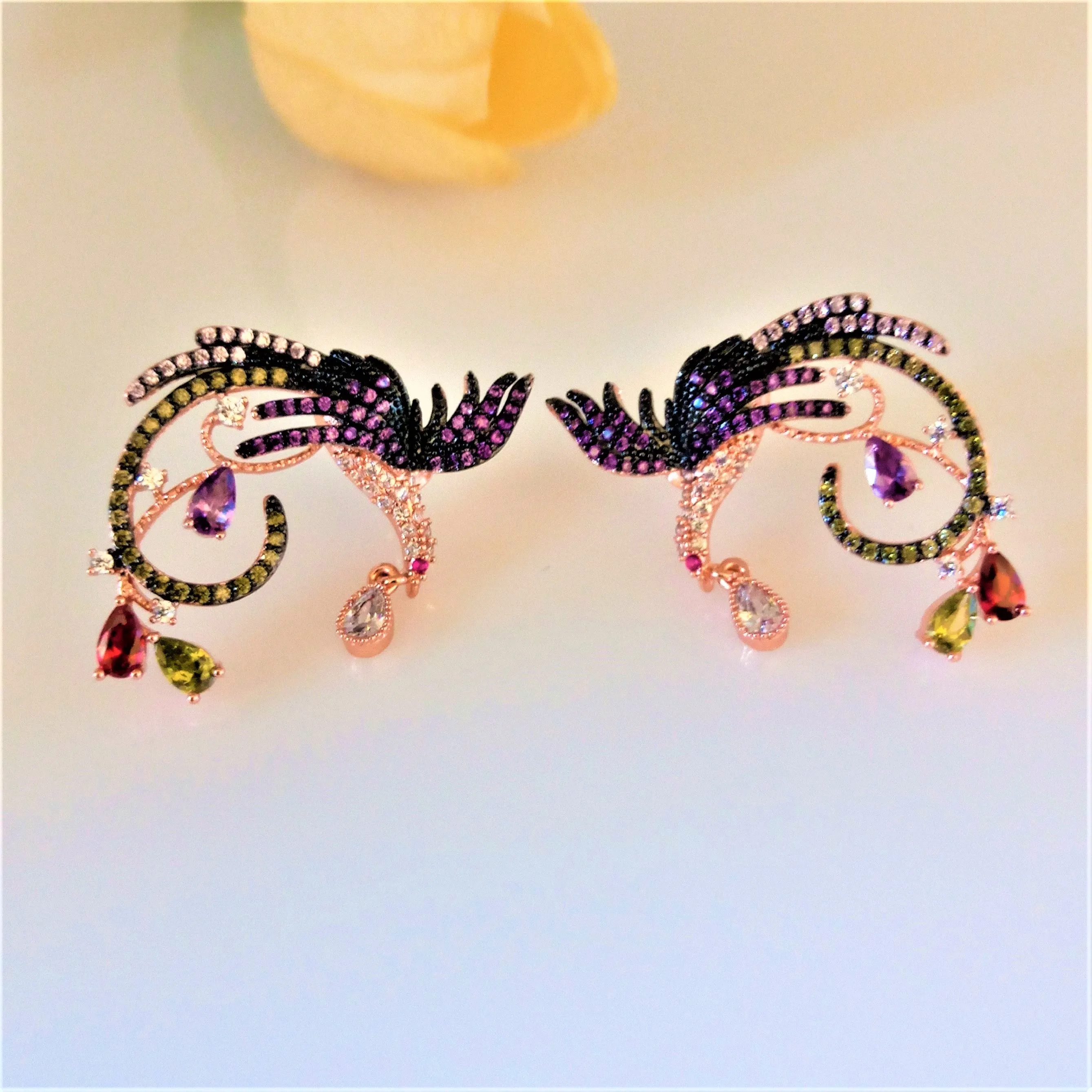 Designer Bird Super Big Stud Earrings
