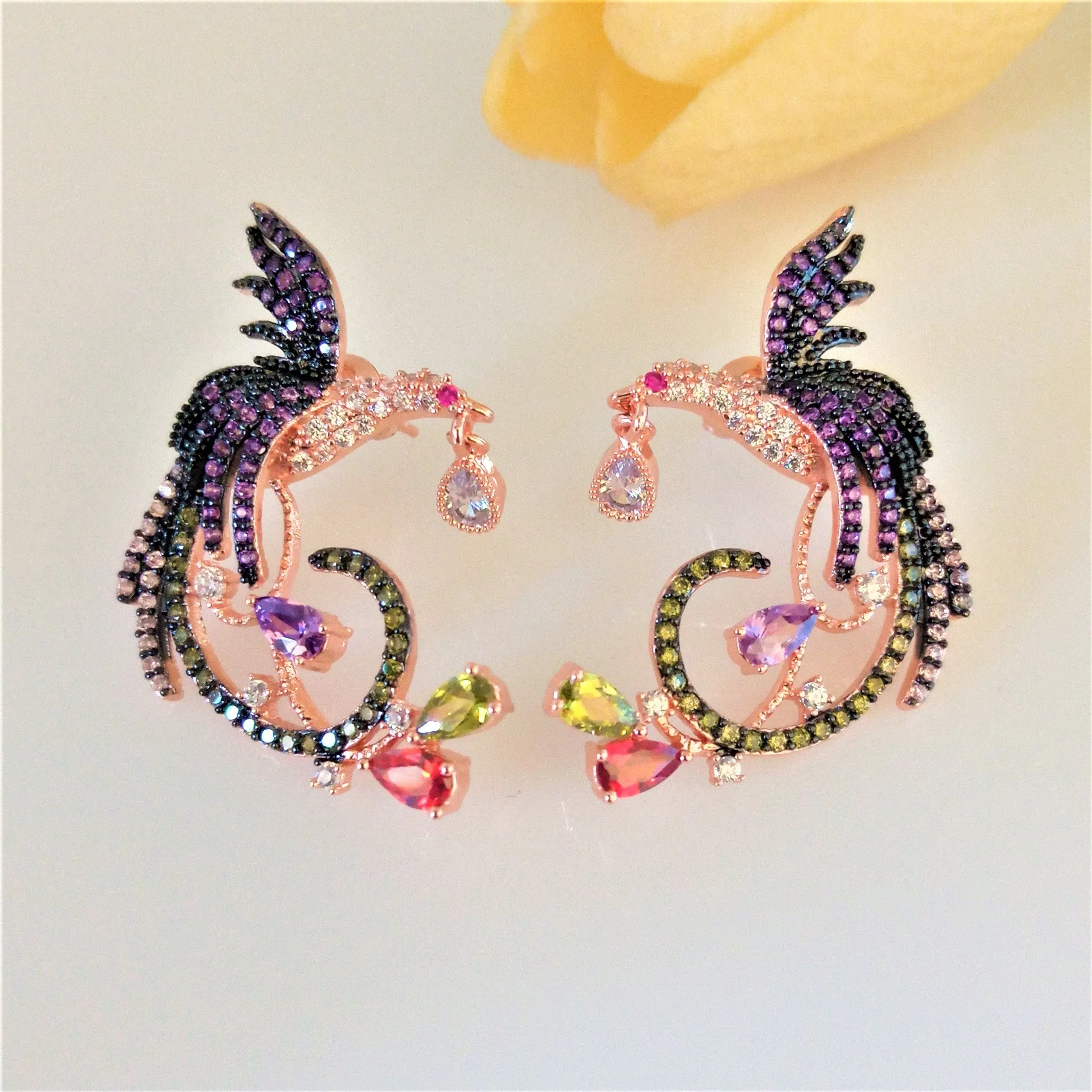 Designer Bird Super Big Stud Earrings