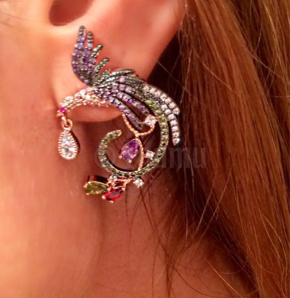 Designer Bird Super Big Stud Earrings