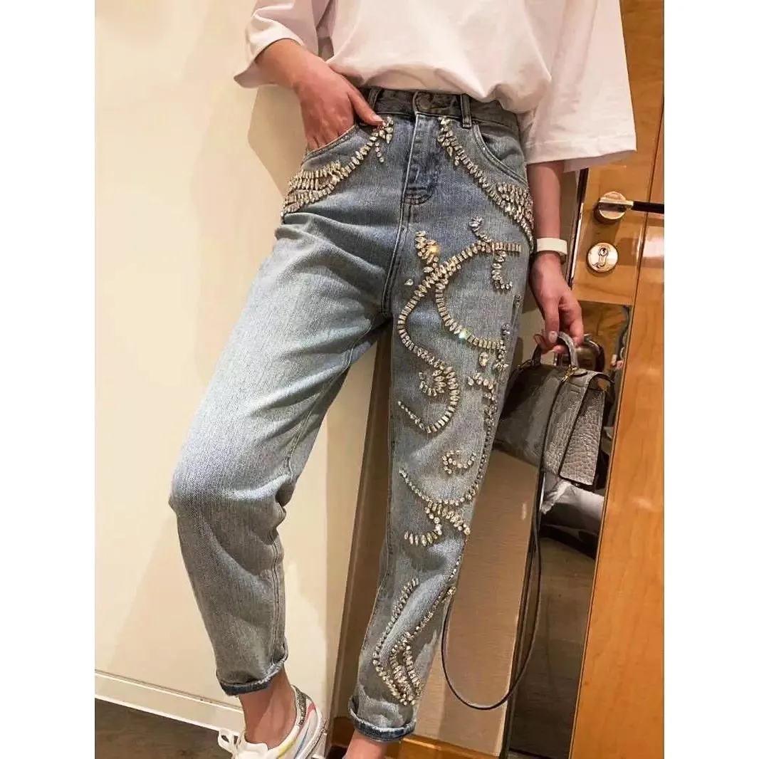 Designer Diamonds Beading Jeans
