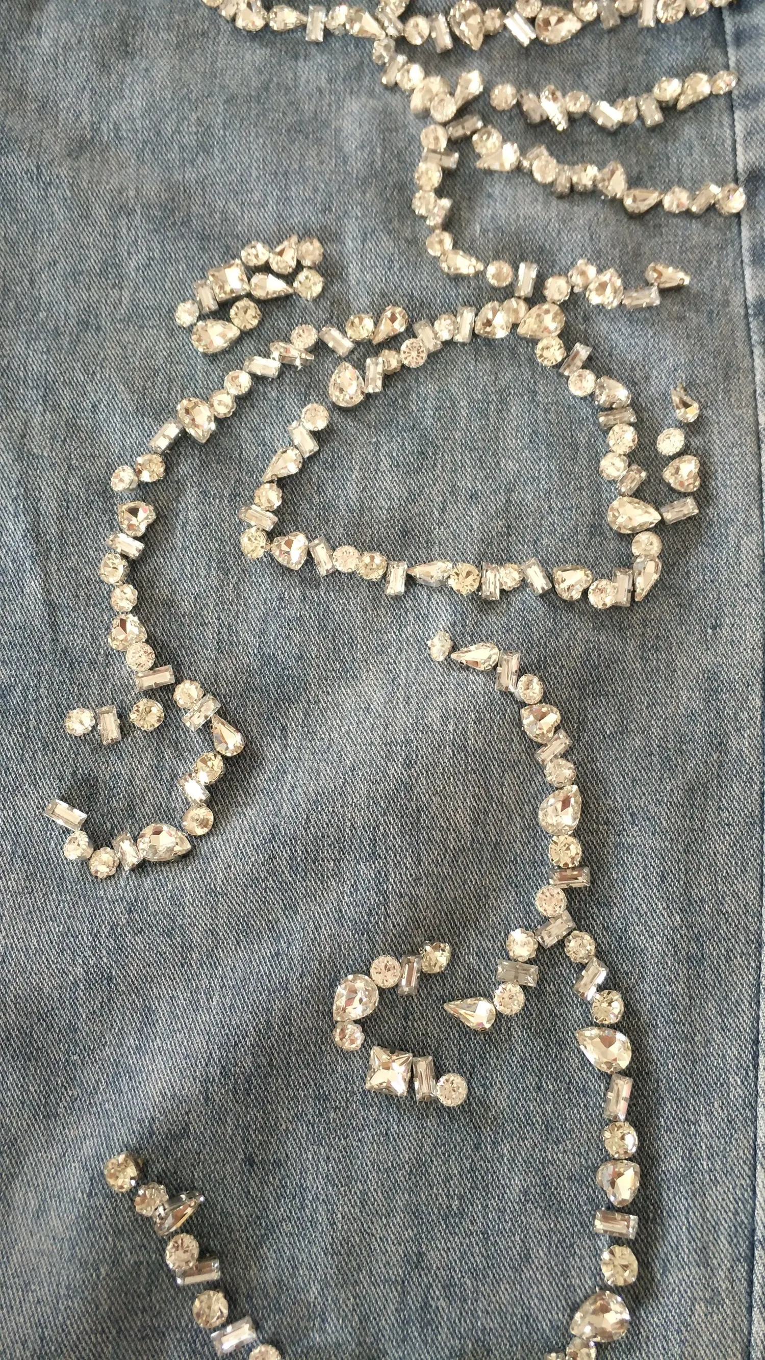 Designer Diamonds Beading Jeans