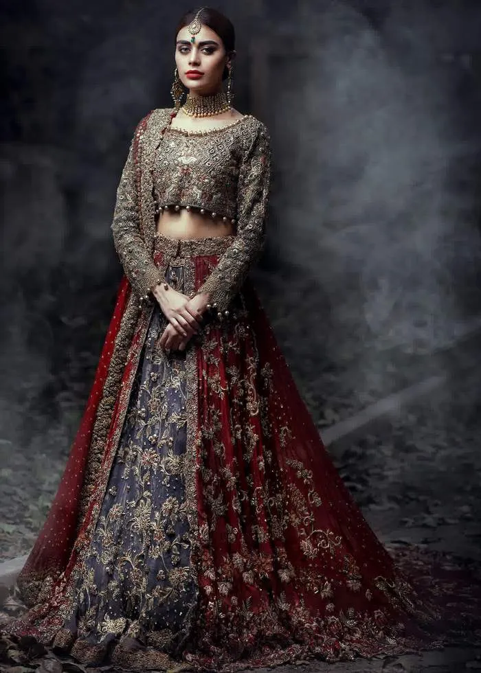 Designer Embroidered Dulhan Wedding Dress in Red #BN1087