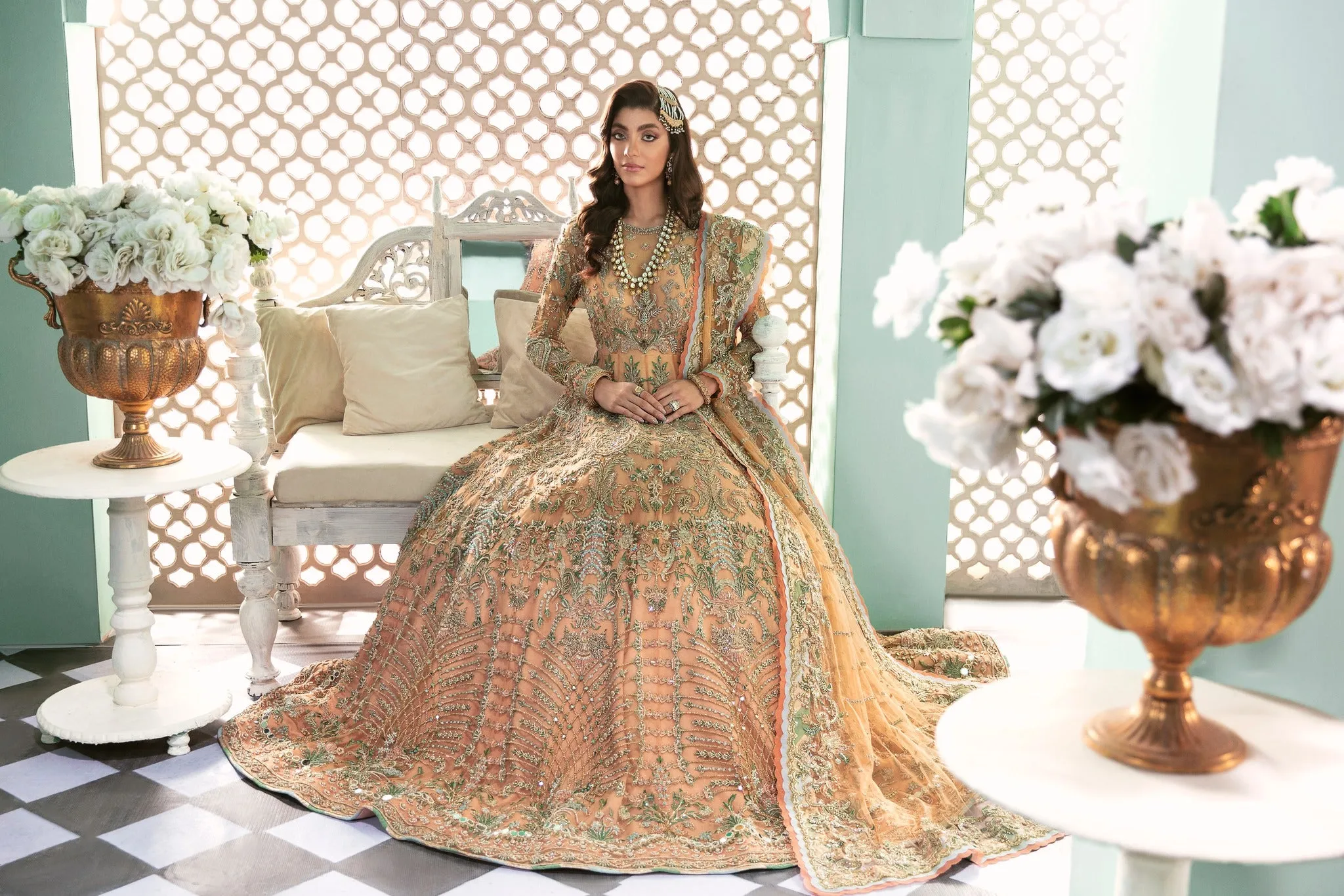 Designer Indian Heavy Stone Work Bridal Lehenga #BN1167
