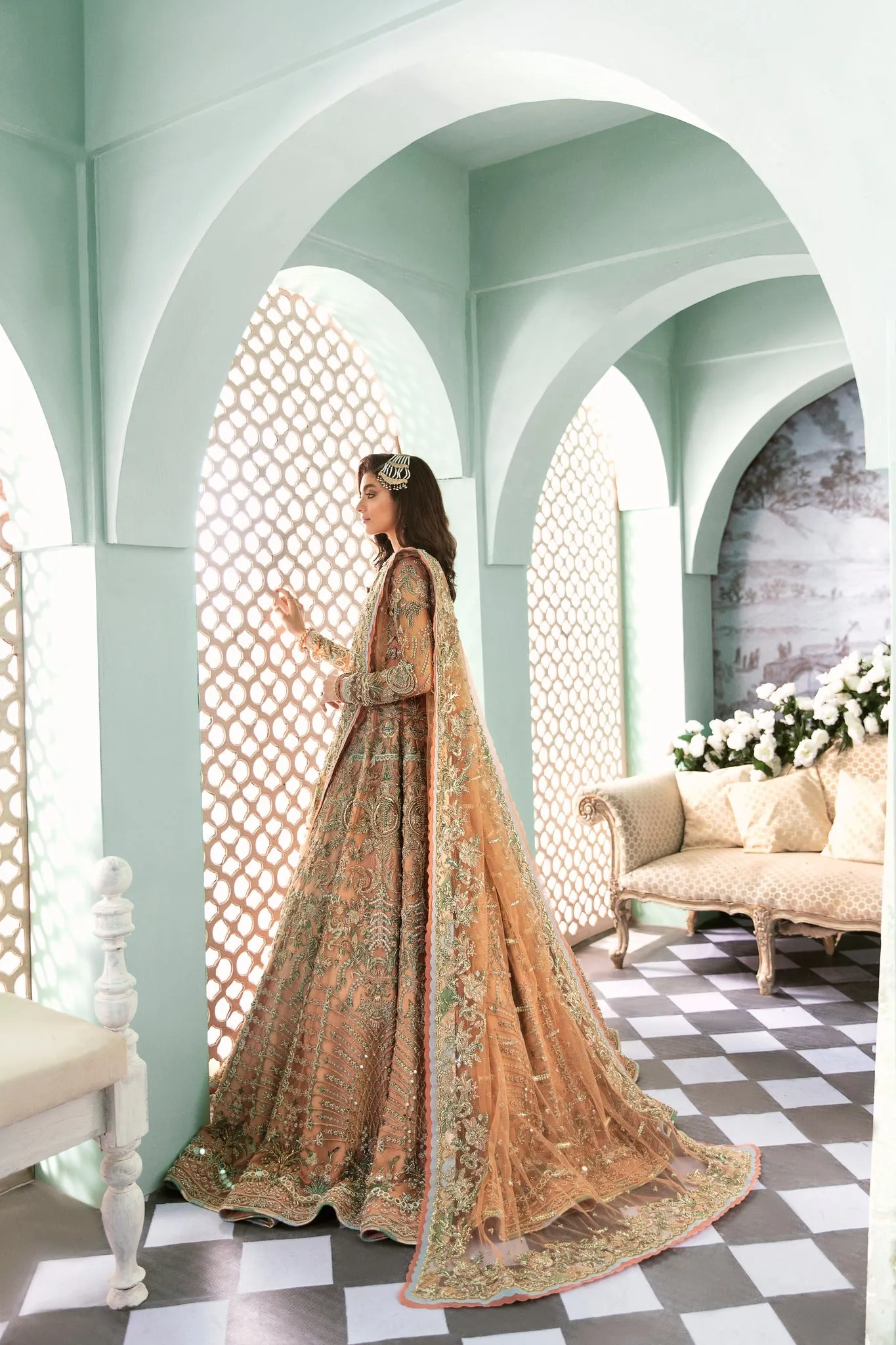 Designer Indian Heavy Stone Work Bridal Lehenga #BN1167