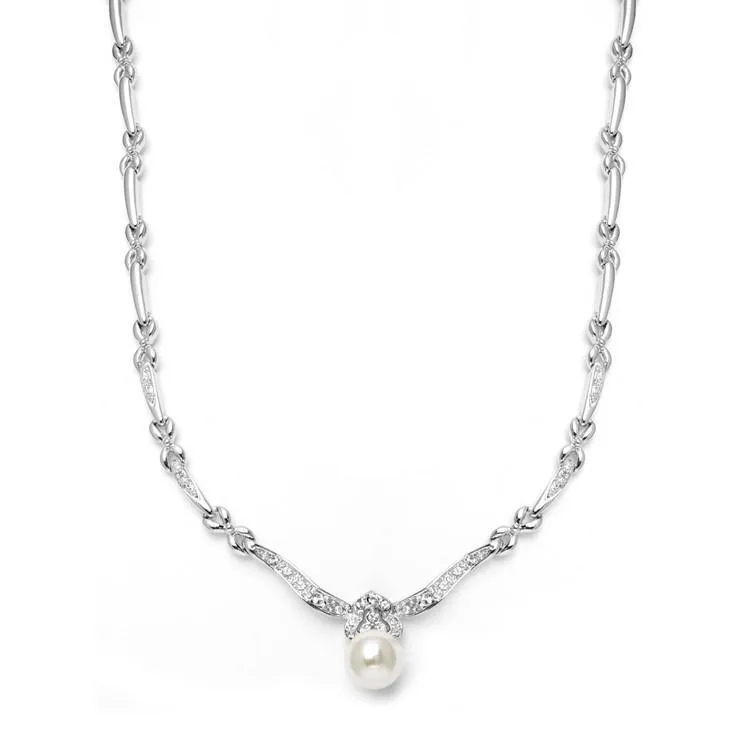 Designer Pearl & Cubic Zirconia  Necklace