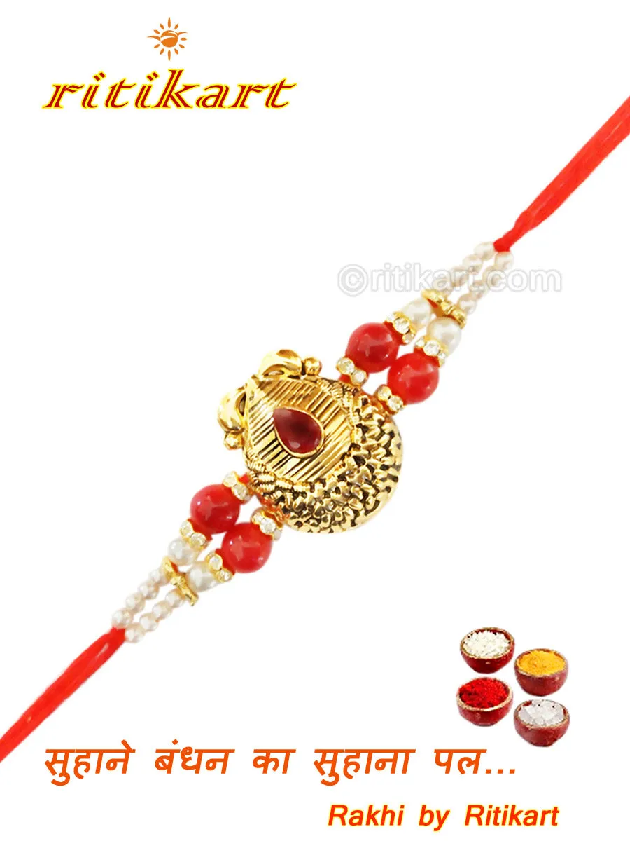 Designer Rakhi Golden Colour
