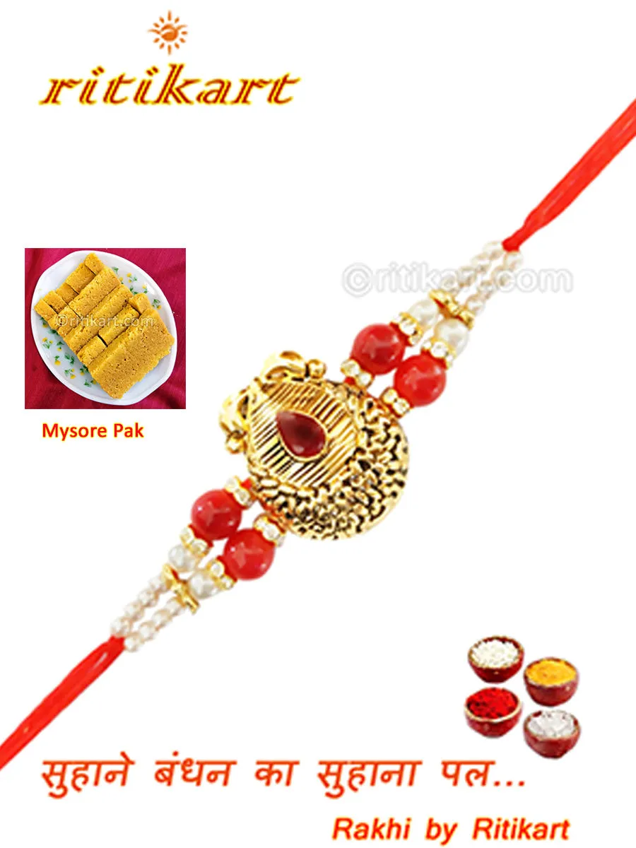 Designer Rakhi Golden Colour