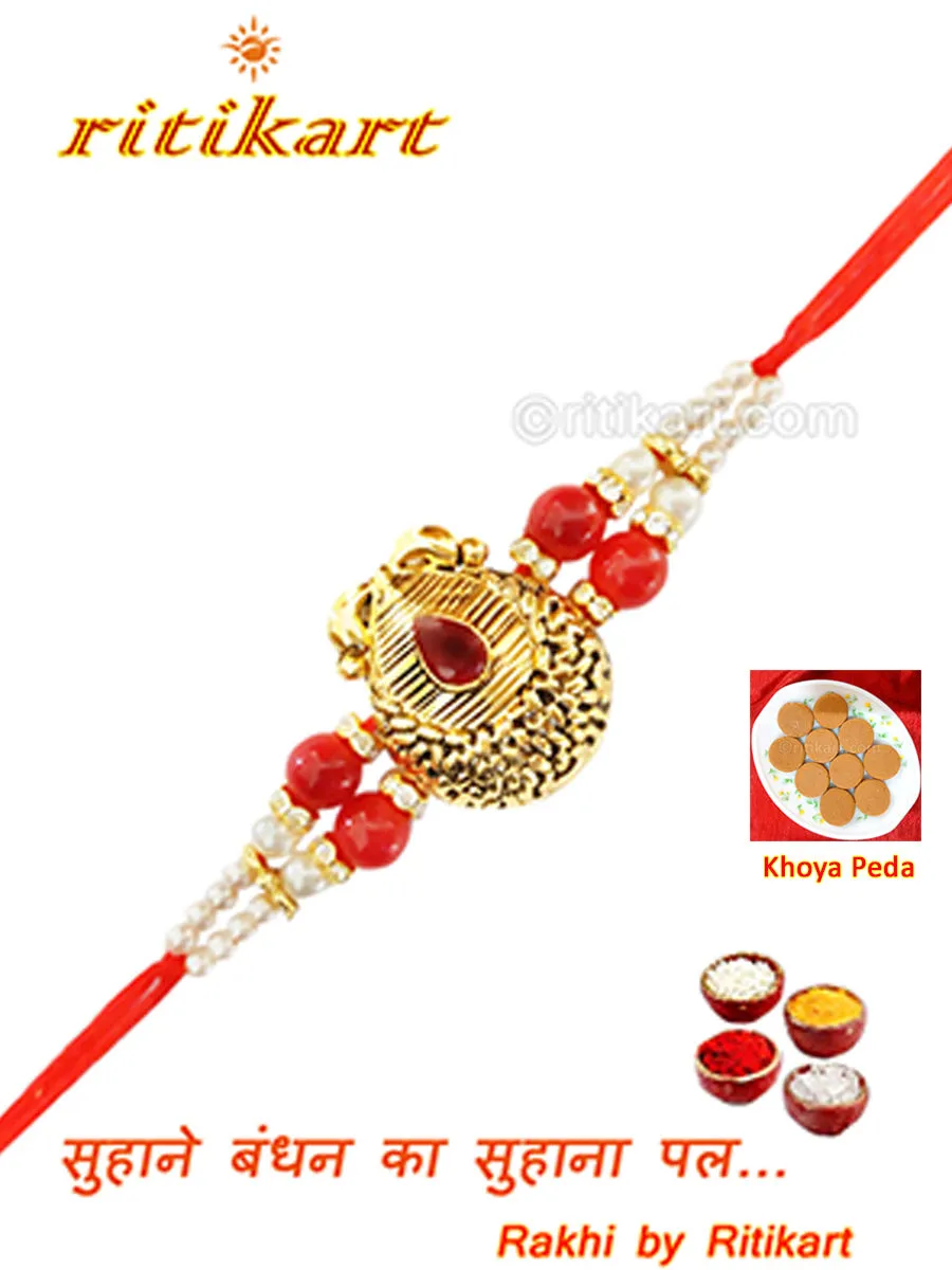 Designer Rakhi Golden Colour