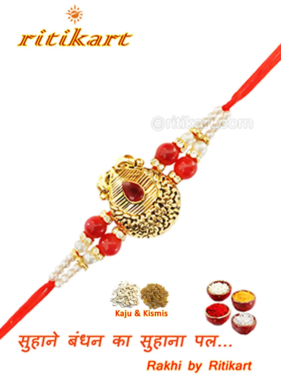 Designer Rakhi Golden Colour