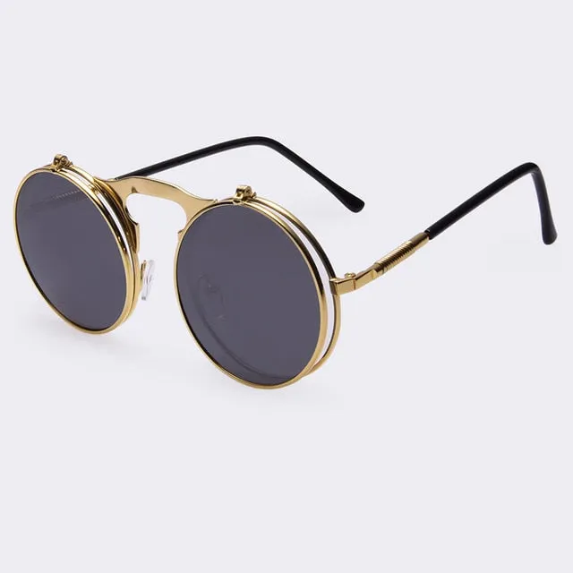Designer VINTAGE STEAMPUNK Sunglasses round
