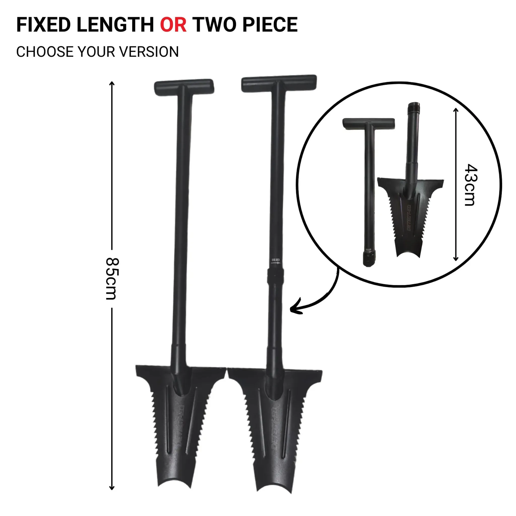 Detect-Ed Stealth Shovel - Available in 2-Piece and 1-Piece